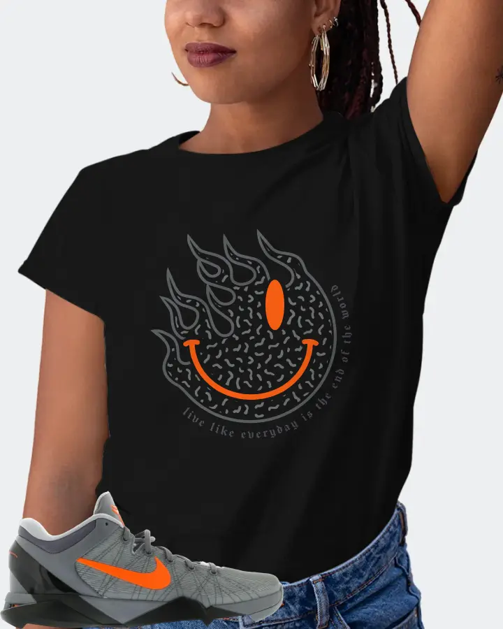 Nike Kobe 7 Sneaker Matching Black Kid's T-Shirt (Keep Smiling) - View 5