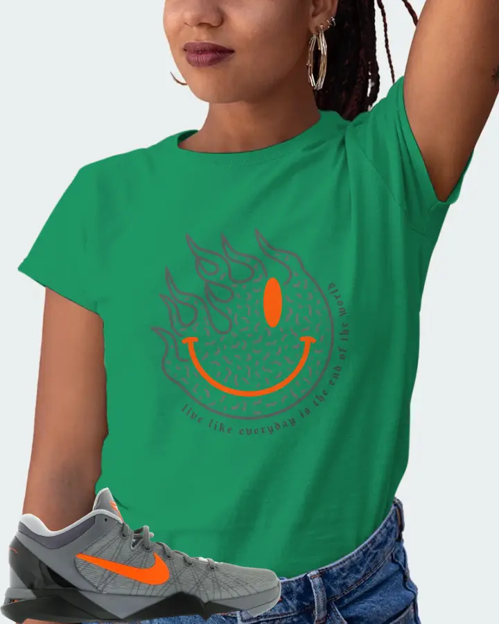 Nike Kobe 7 Sneaker Matching Kelly Green T-Shirt (Keep Smiling) - View 5