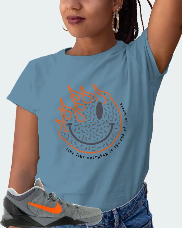 Nike Kobe 7 Sneaker Matching Steel Blue T-Shirt (Keep Smiling) - View 5