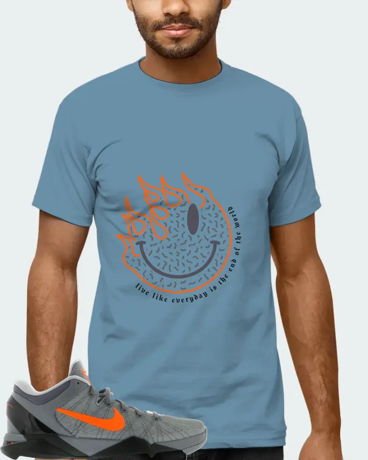 Nike Kobe 7 Sneaker Matching Steel Blue T-Shirt (Keep Smiling) - View 6