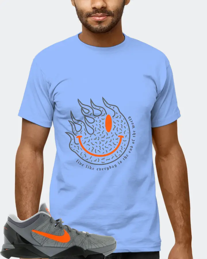 Nike Kobe 7 Sneaker Matching Carolina Blue T-Shirt (Keep Smiling) - View 6