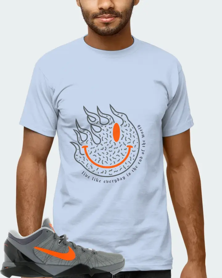 Nike Kobe 7 Sneaker Matching Baby Blue T-Shirt (Keep Smiling) - View 6