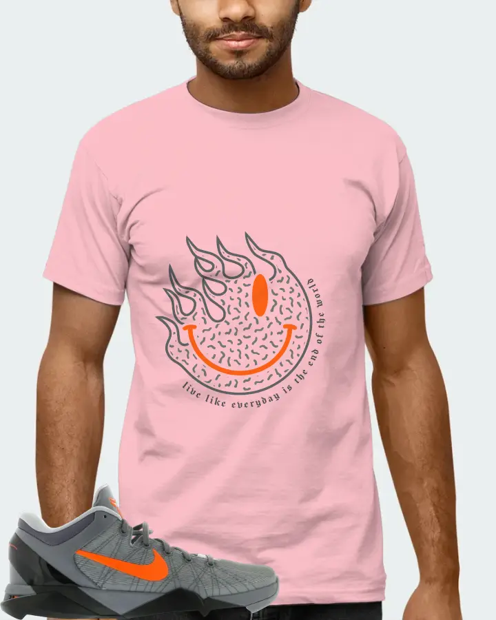 Nike Kobe 7 Sneaker Matching Pink Kid's T-Shirt (Keep Smiling) - View 6