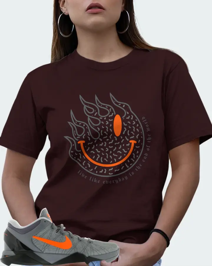 Nike Kobe 7 Sneaker Matching Oxblood Black T-Shirt (Keep Smiling) - View 7
