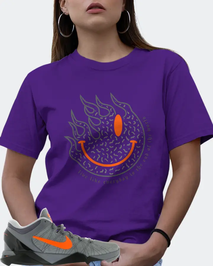 Nike Kobe 7 Sneaker Matching Purple Gildan T-Shirt (Keep Smiling) - View 7