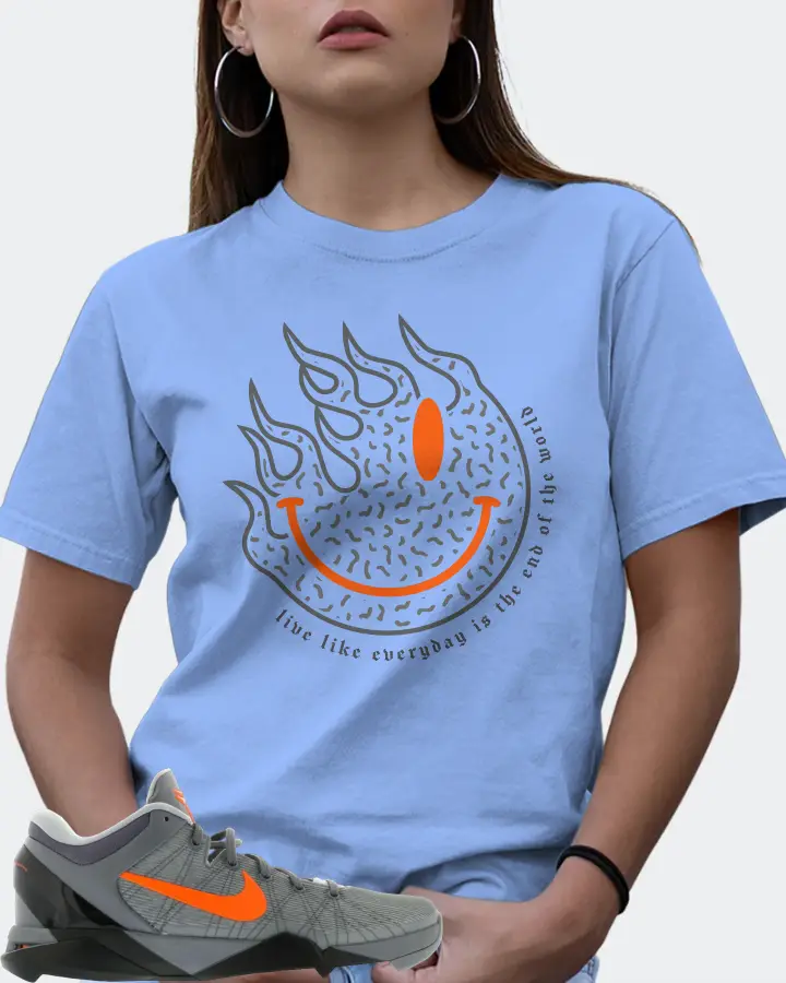 Nike Kobe 7 Sneaker Matching Carolina Blue T-Shirt (Keep Smiling) - View 7