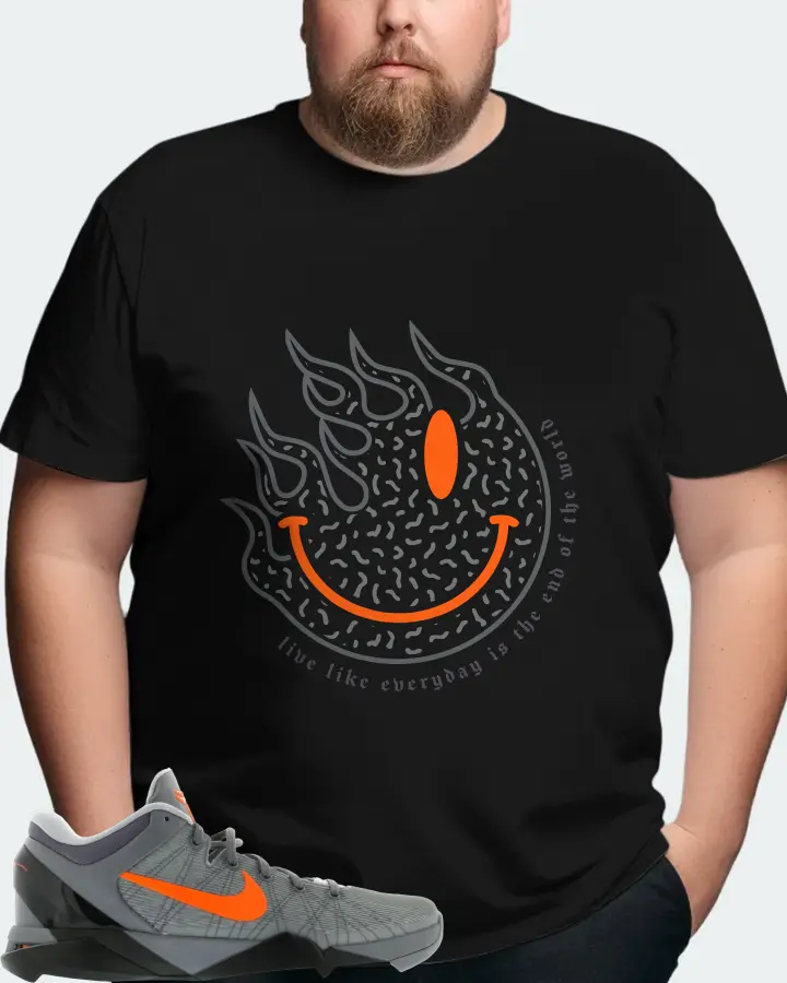 Nike Kobe 7 Sneaker Matching Black Kid's T-Shirt (Keep Smiling) - View 8