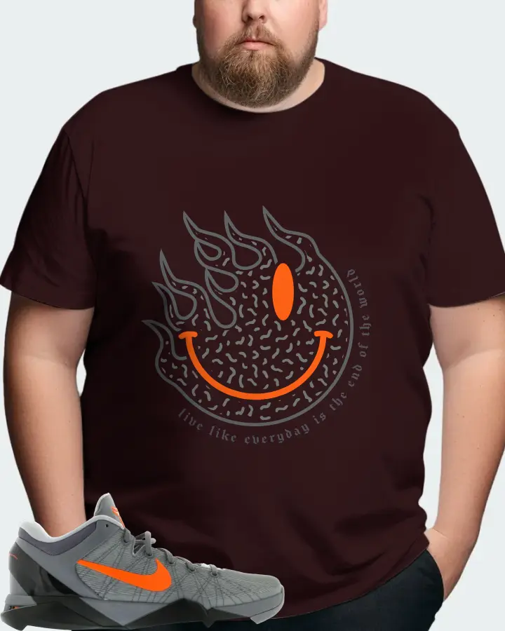 Nike Kobe 7 Sneaker Matching Oxblood Black T-Shirt (Keep Smiling) - View 8