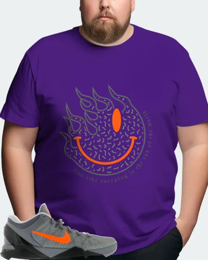 Nike Kobe 7 Sneaker Matching Purple Gildan T-Shirt (Keep Smiling) - View 8