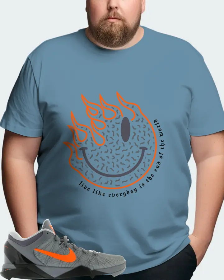 Nike Kobe 7 Sneaker Matching Steel Blue T-Shirt (Keep Smiling) - View 8