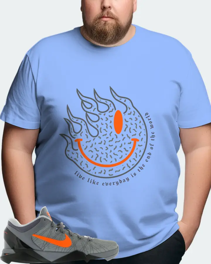 Nike Kobe 7 Sneaker Matching Carolina Blue T-Shirt (Keep Smiling) - View 8