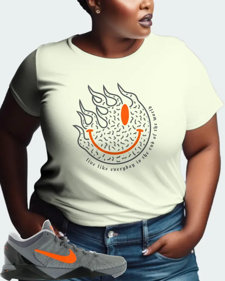 Nike Kobe 7 Sneaker Matching Citron Gildan T-Shirt (Keep Smiling) - View 9