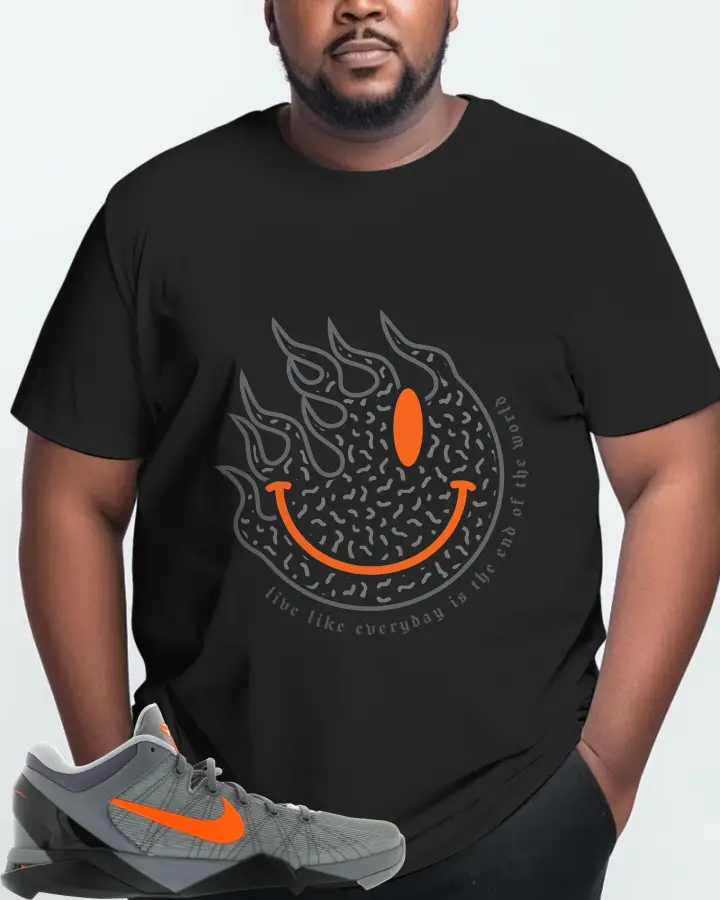 Nike Kobe 7 Sneaker Matching Black Kid's T-Shirt (Keep Smiling) - View 10