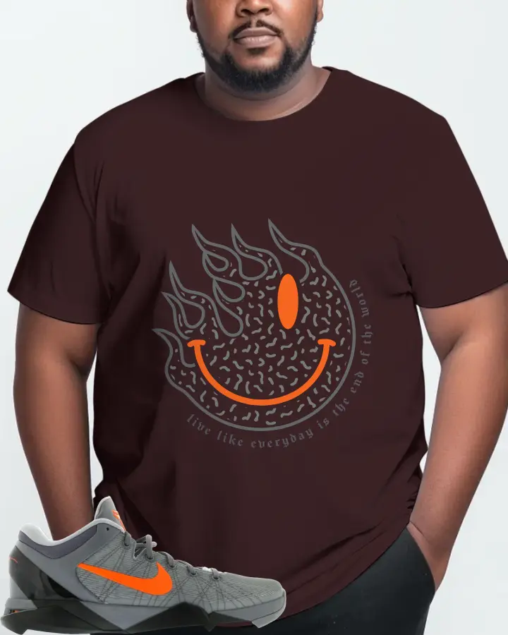 Nike Kobe 7 Sneaker Matching Oxblood Black T-Shirt (Keep Smiling) - View 10