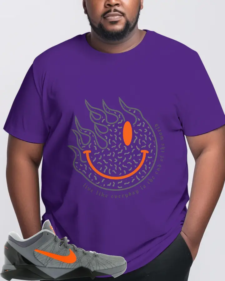 Nike Kobe 7 Sneaker Matching Purple Gildan T-Shirt (Keep Smiling) - View 10