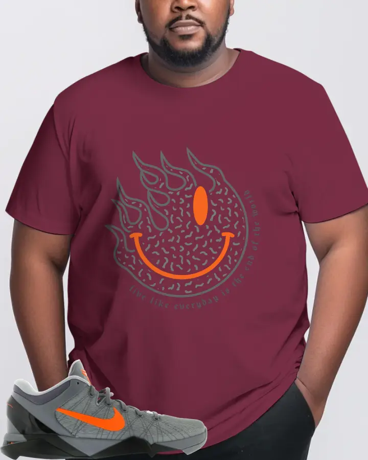 Nike Kobe 7 Sneaker Matching Maroon Kid's T-Shirt (Keep Smiling) - View 10