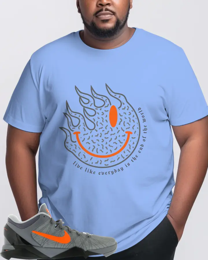 Nike Kobe 7 Sneaker Matching Carolina Blue T-Shirt (Keep Smiling) - View 10