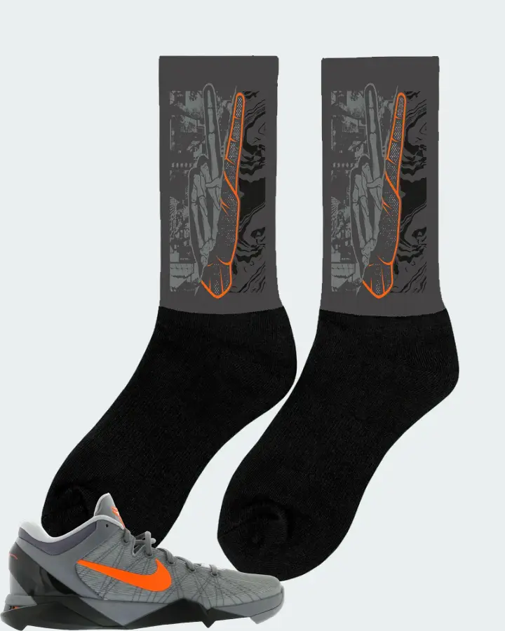 Nike Kobe 7 Sneaker Matching Dark Grey Socks (Peace of mind) - View 3