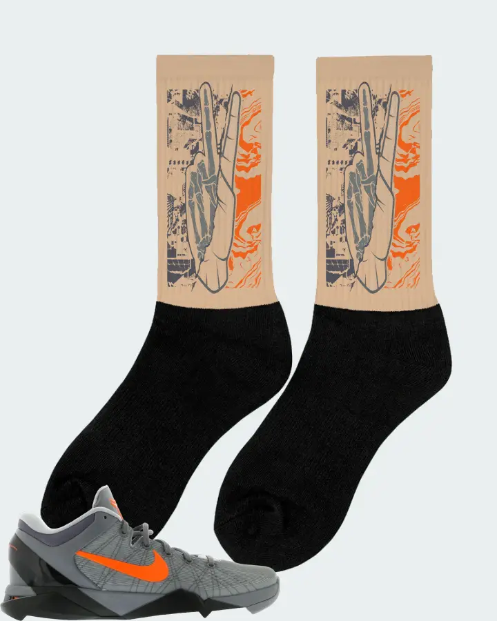 Nike Kobe 7 Sneaker Matching Cream Socks (Peace of mind) - View 3