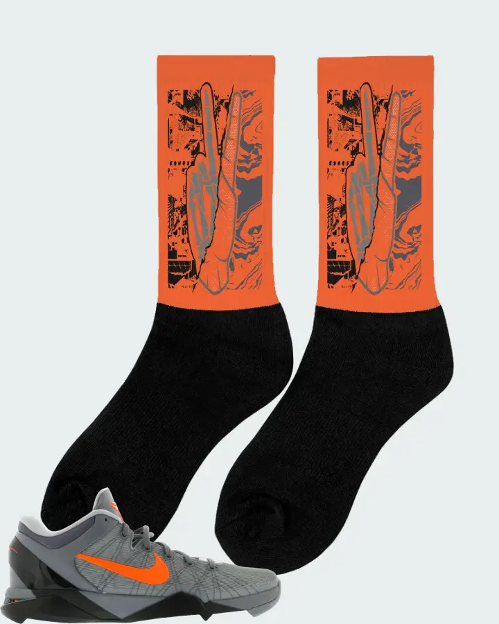 Nike Kobe 7 Sneaker Matching Orange Socks (Peace of mind) - View 3