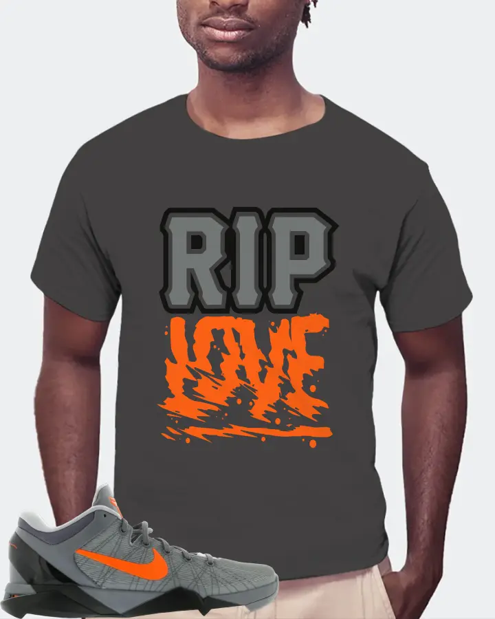 Nike Kobe 7 Sneaker Matching Dark Grey T-Shirt (RIP Love) - View 4