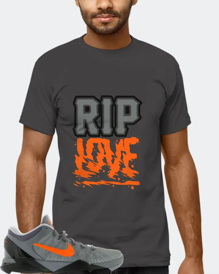 Nike Kobe 7 Sneaker Matching Dark Grey T-Shirt (RIP Love) - View 6