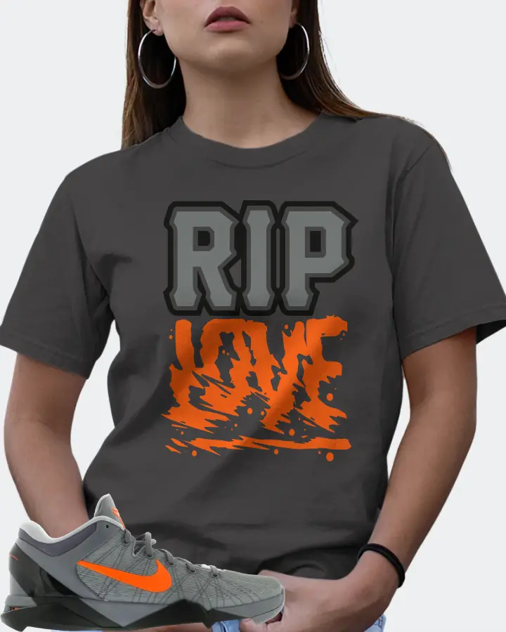 Nike Kobe 7 Sneaker Matching Dark Grey T-Shirt (RIP Love) - View 7