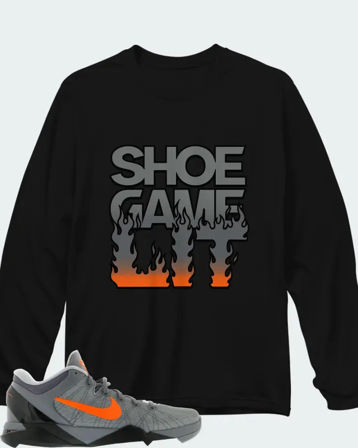 Nike Kobe 7 Sneaker Matching Black Long Sleeve T-Shirt - Shoe Game Lit Refreshed