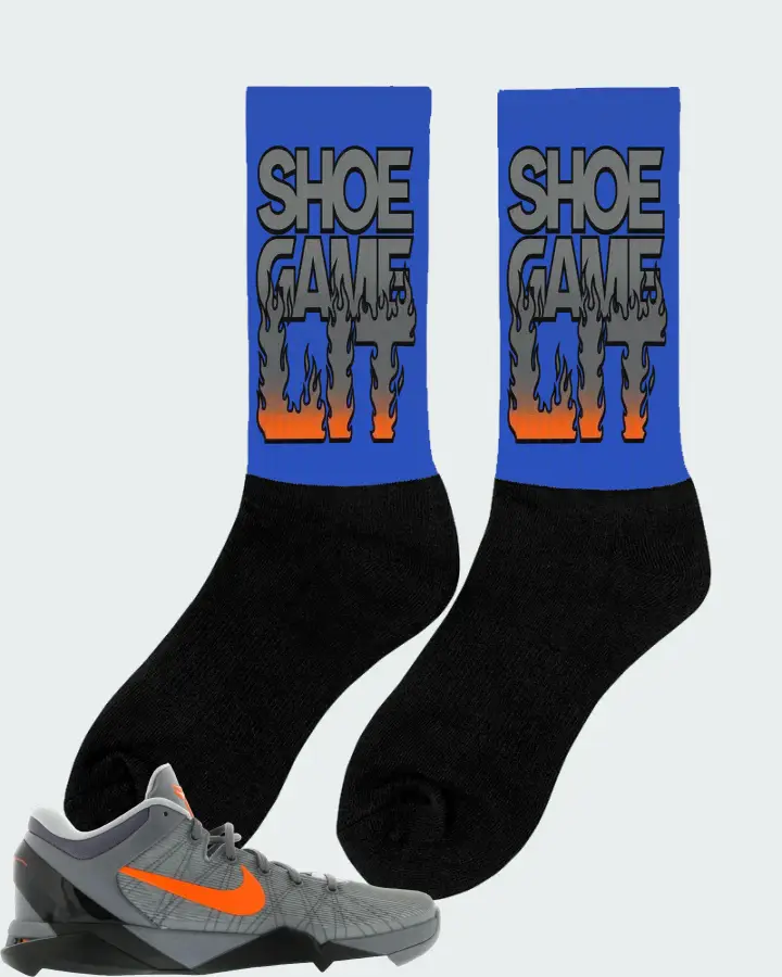 Nike Kobe 7 Sneaker Matching Royal Blue Socks (Shoe Game Lit Refreshed) - View 3