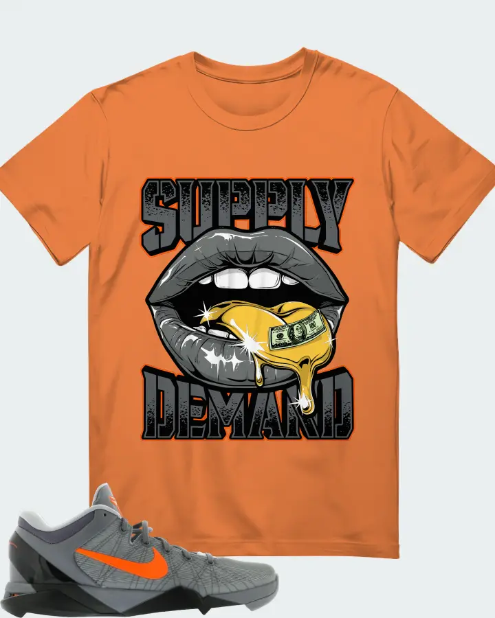 Nike Kobe 7 Sneaker Matching Burnt Orange T-Shirt (Supply Demand) - View 1