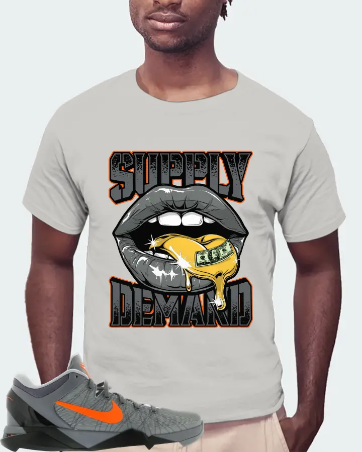 Nike Kobe 7 Sneaker Matching Grey Gildan T-Shirt (Supply Demand) - View 4