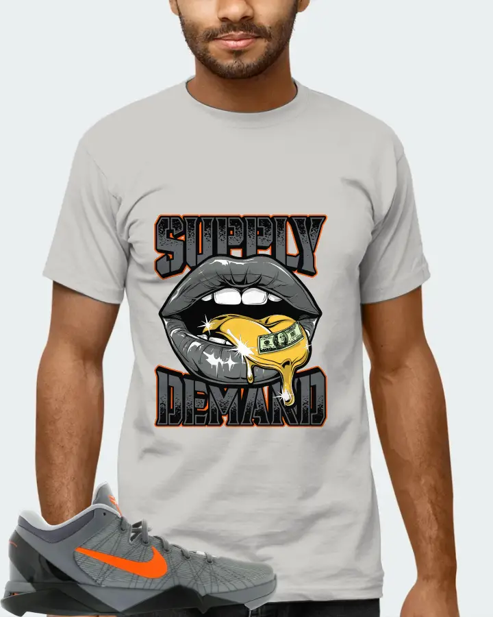 Nike Kobe 7 Sneaker Matching Grey Gildan T-Shirt (Supply Demand) - View 6