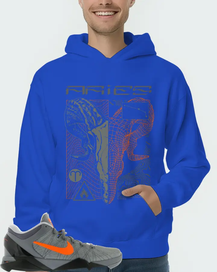 Nike Kobe 7 Sneaker Matching Royal Blue Hoodie (ARIES) - View 4
