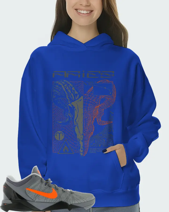 Nike Kobe 7 Sneaker Matching Royal Blue Hoodie (ARIES) - View 5