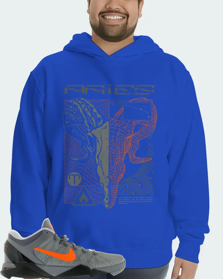 Nike Kobe 7 Sneaker Matching Royal Blue Hoodie (ARIES) - View 6