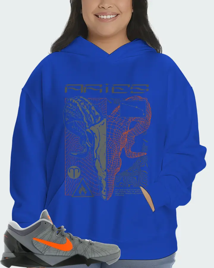 Nike Kobe 7 Sneaker Matching Royal Blue Hoodie (ARIES) - View 7