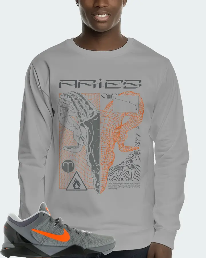 Nike Kobe 7 Sneaker Matching Grey Long Sleeve T-Shirt (ARIES) - View 2