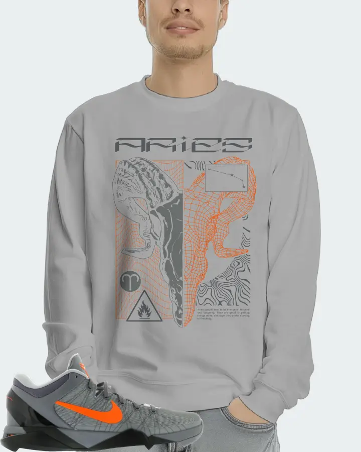 Nike Kobe 7 Sneaker Matching Grey Long Sleeve T-Shirt (ARIES) - View 4