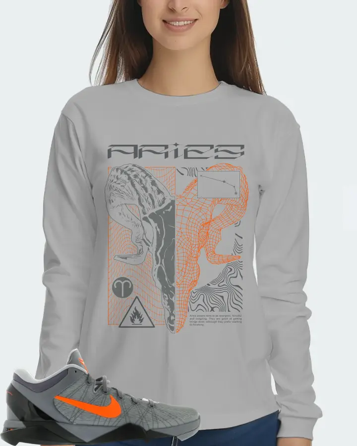 Nike Kobe 7 Sneaker Matching Grey Long Sleeve T-Shirt (ARIES) - View 5