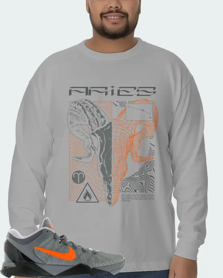 Nike Kobe 7 Sneaker Matching Grey Long Sleeve T-Shirt (ARIES) - View 6