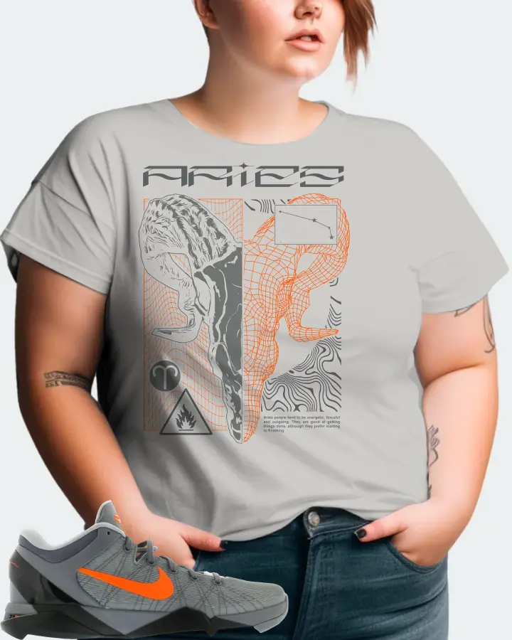 Nike Kobe 7 Sneaker Matching Grey Gildan T-Shirt (ARIES) - View 11