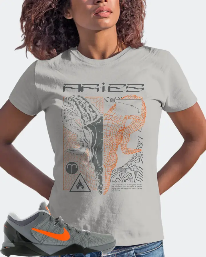 Nike Kobe 7 Sneaker Matching Grey Gildan T-Shirt (ARIES) - View 3