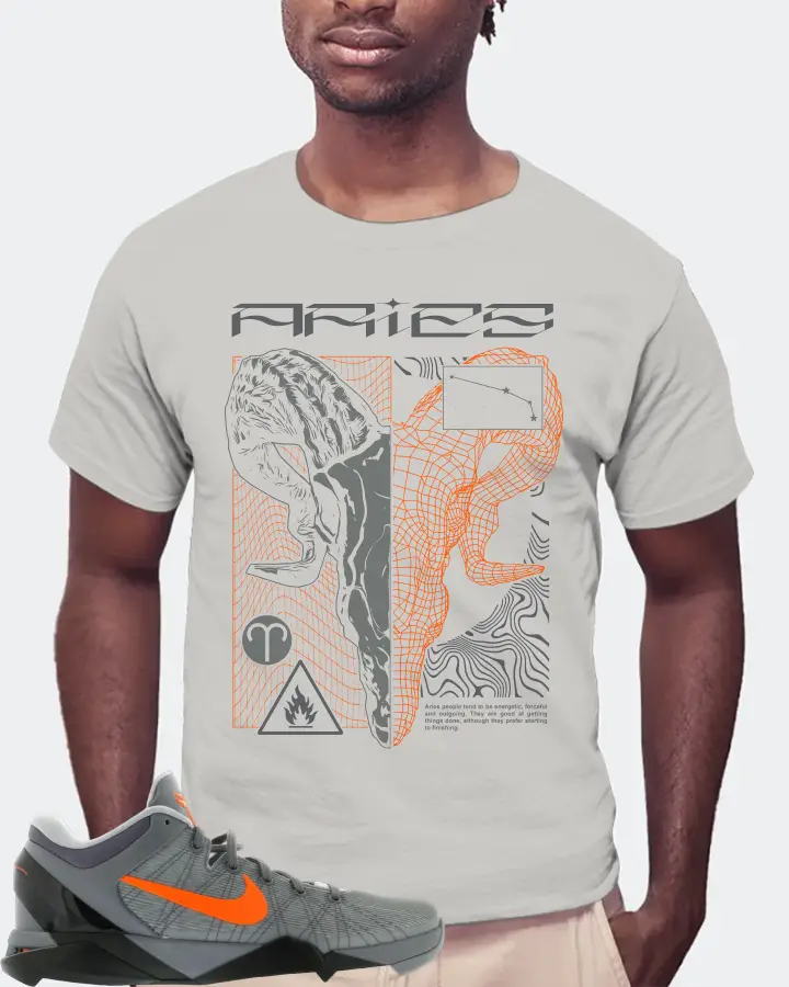 Nike Kobe 7 Sneaker Matching Grey Gildan T-Shirt (ARIES) - View 4