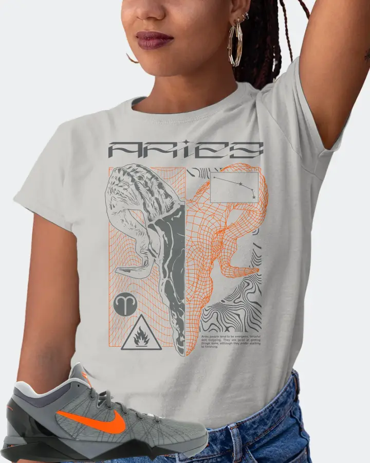 Nike Kobe 7 Sneaker Matching Grey Gildan T-Shirt (ARIES) - View 5