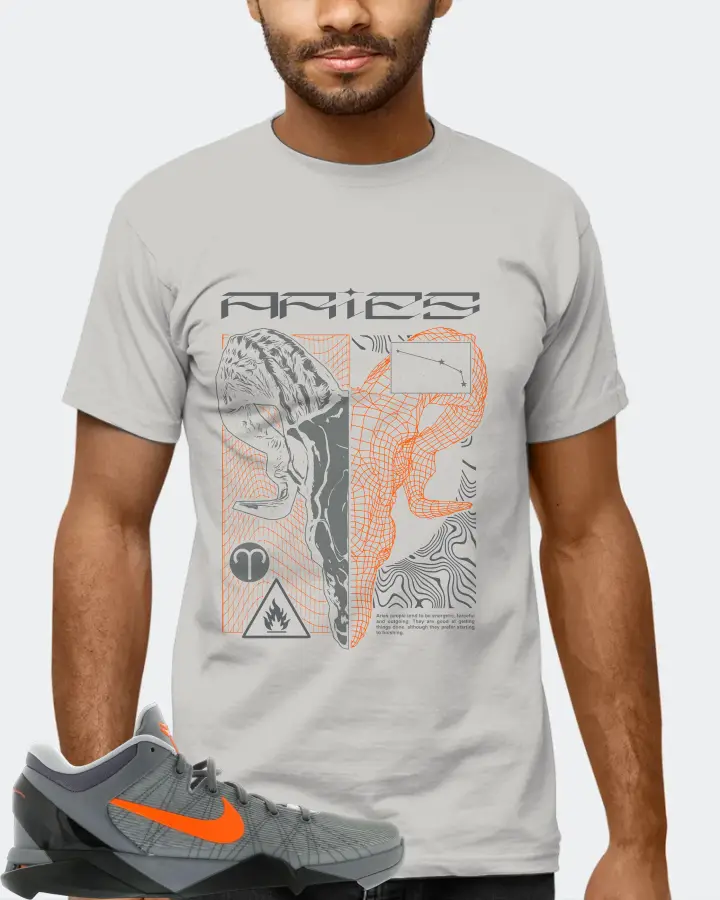Nike Kobe 7 Sneaker Matching Grey Gildan T-Shirt (ARIES) - View 6
