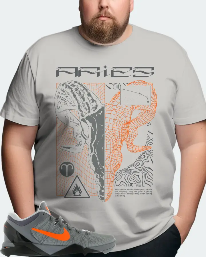 Nike Kobe 7 Sneaker Matching Grey Gildan T-Shirt (ARIES) - View 8