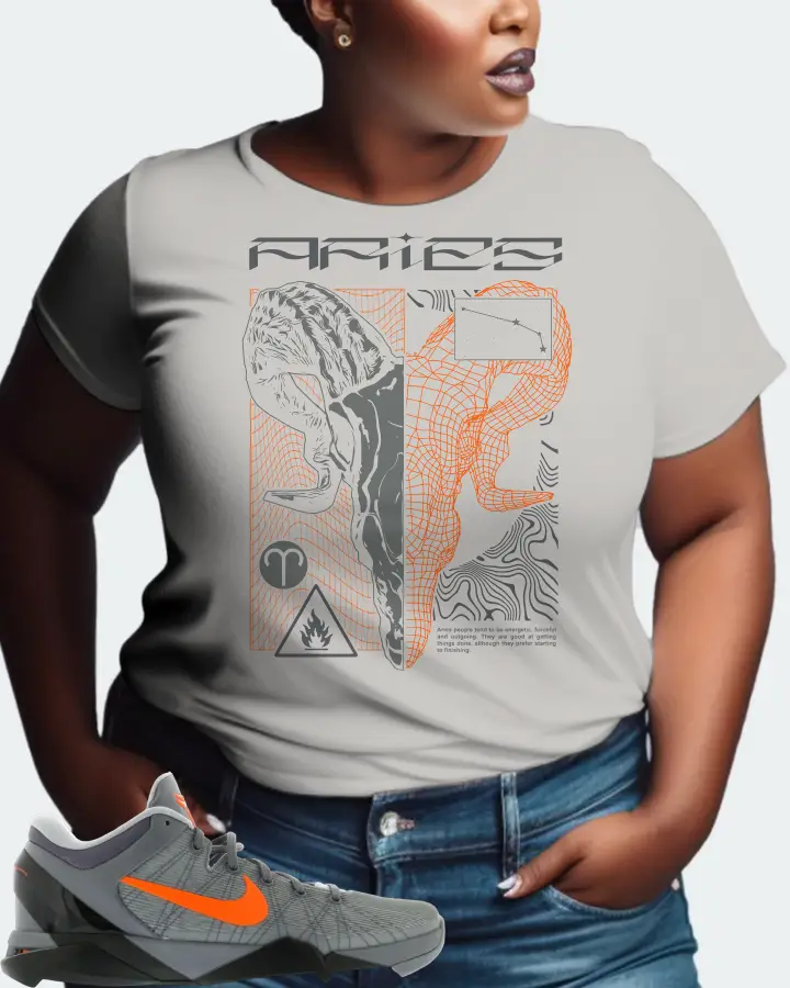 Nike Kobe 7 Sneaker Matching Grey Gildan T-Shirt (ARIES) - View 9