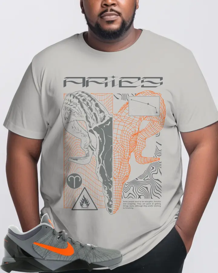 Nike Kobe 7 Sneaker Matching Grey Gildan T-Shirt (ARIES) - View 10