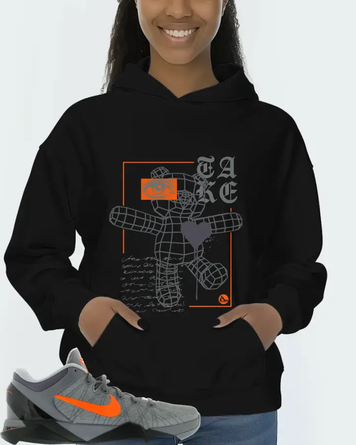 Nike Kobe 7 Sneaker Matching Black Kid's Hoodie (TAKE) - View 3