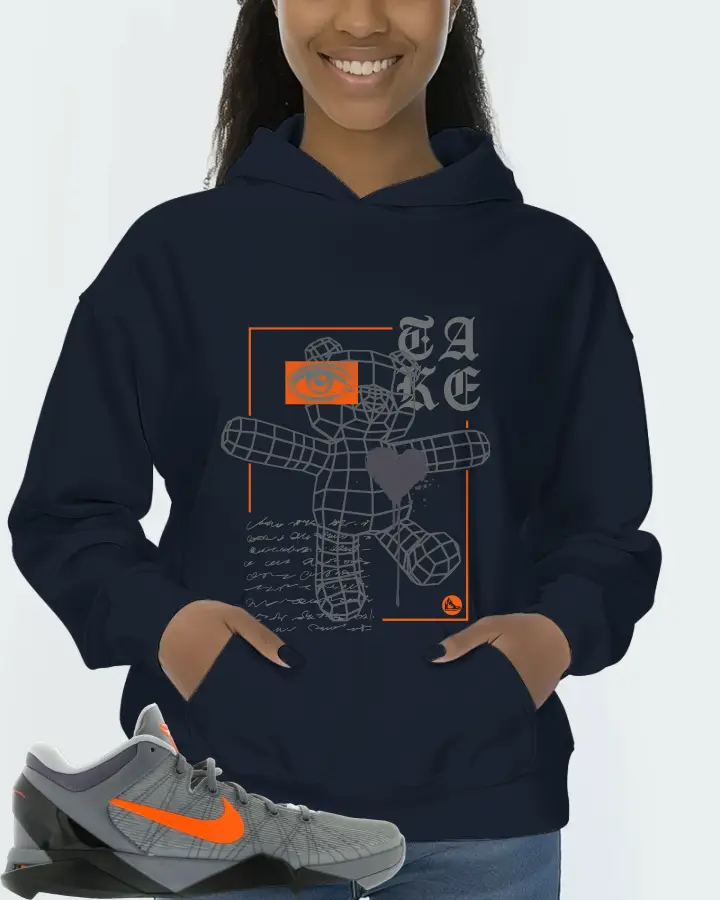 Nike Kobe 7 Sneaker Matching Navy Kid's Hoodie (TAKE) - View 3
